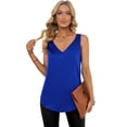 thumbnail image 4 of Womens Silk Satin Tank Tops V Neck Casual Camis Sleeveless Camisole Blouses Summer Basic Tank Shirt 2024, 4 of 10