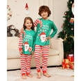 thumbnail image 3 of WIBACKER Kids Christmas Striped Santa Pajamas Long Sleeve Holiday Pjs Set Toddler Boys Girls Xmas Jammies 2-14 Years, 3 of 9