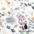 thumbnail image 4 of Floral Shower Curtain, Colorful Flower Fabric Shower Curtain for Bathroom, Cute Botanical Leaf Wildflower Bath Curtain Boho Vintage Rustic Trendy Cloth Shower Curtain Set, Ivory, 72x72, 4 of 6