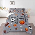 thumbnail image 2 of Erosebridal Balls Sports Lover Bedding Twin Comforter Set, Grey Down Comforter, Basketball Print Decor, Reversible 2pcs, 2 of 7