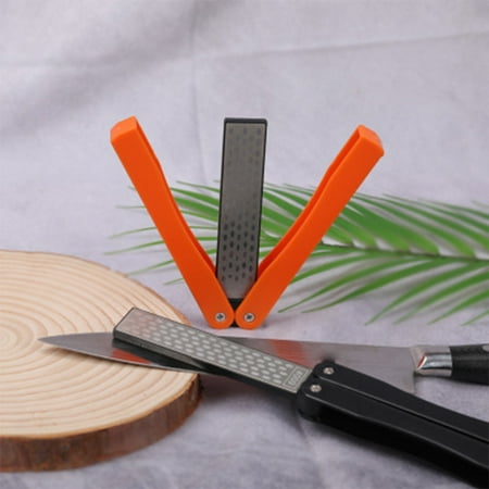 400 600 Grit Pocket Knife Sharpener Folding Diamond Knife Sharpener Double Sided Sharpening Stone For Outdoor Camping Garden Kitchen Orange Walmart Canada