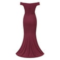 thumbnail image 6 of USSUMA Beach Dresses for Women Casual Summer,Women's Formal Evening Maxi Dress Elegant V Neck Backless Off Shoulder Pleated High Split Gown Cocktail Party Long Dress, 6 of 8