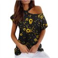 thumbnail image 1 of Mujeres Verano Cuello Redondo Manga Corta Estampado Sin Tirantes Camiseta Tops Blusas OAVQHLG3B Store  lin121212, 1 of 4