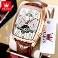 thumbnail image 1 of OLEVS New Automatic Mechanical Watch for Men Waterproof Luminous Skeleton Square Dial Moonswatch Chronograph Sports Men's Watch, 1 of 1