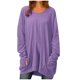 thumbnail image 1 of Blusa informal de manga larga con cuello redondo y bolsillo liso para mujer de moda de verano Fridja  hj776, 1 of 6