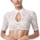 thumbnail image 1 of Gibobby Conjunto de lencería 1 pieza de lencería con para mujer, chaleco de encaje, blusa Dirndl elegante para mujer, blusa de encaje para lencería Oktoberfest(Blanco, 3XL), 1 of 5