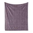 thumbnail image 1 of Art Deco Soft Flannel Fleece Throw Blanket, Minimal Grid Form of Continuous Curvy Edged Squares Pattern, Cozy Plush for Indoor and Outdoor Use, 50" x 60", Baby Pink Lavender, by Ambesonne, 1 of 6