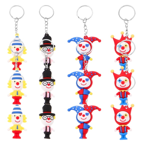 12 Pcs Clown Keychain Favors Men Wallet Rucksack Ring Lovers Man