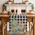 thumbnail image 2 of Table Runner 90 Inches Long for Kitchen Dining, Easter Gnomes Dresser Scarf Farmhouse, Dining Table Decorations for Wedding/Parties, Spring Watercolor Bunny Tulip Black Plaid 13 x 90 In, 2 of 8