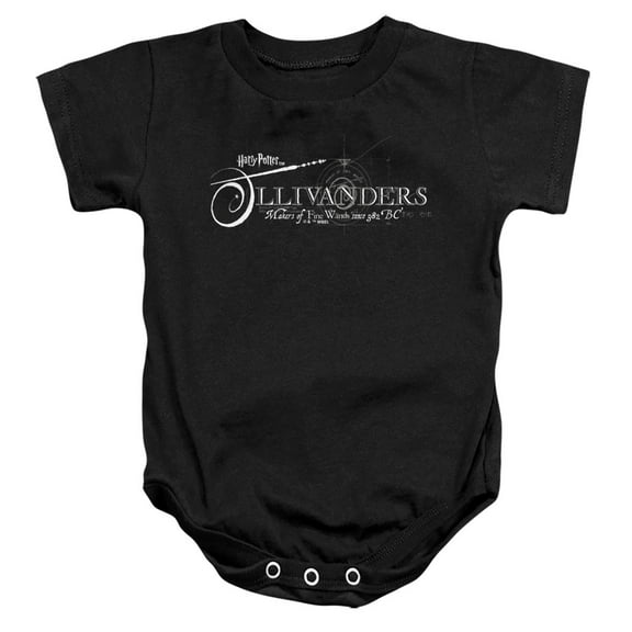 Harry Potter Ollivanders Wand Makers Unisex Infant Snap Suit for Baby, Black, Large