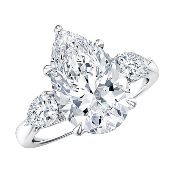 Rosec Jewels IGI Certified 4 Ct Lab Grown Diamond Statement Engagement Ring (E-VS1 Grade), 925 Sterling Silver, US 4.00