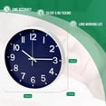 thumbnail image 5 of Sanmadrola Wall Clocks Battery Operated,12 inch Silent Non Ticking Modern Wall Clock for Living Room Bedroom Kitchen Office Classroom Decor Glass Front Navy Blue, 5 of 8