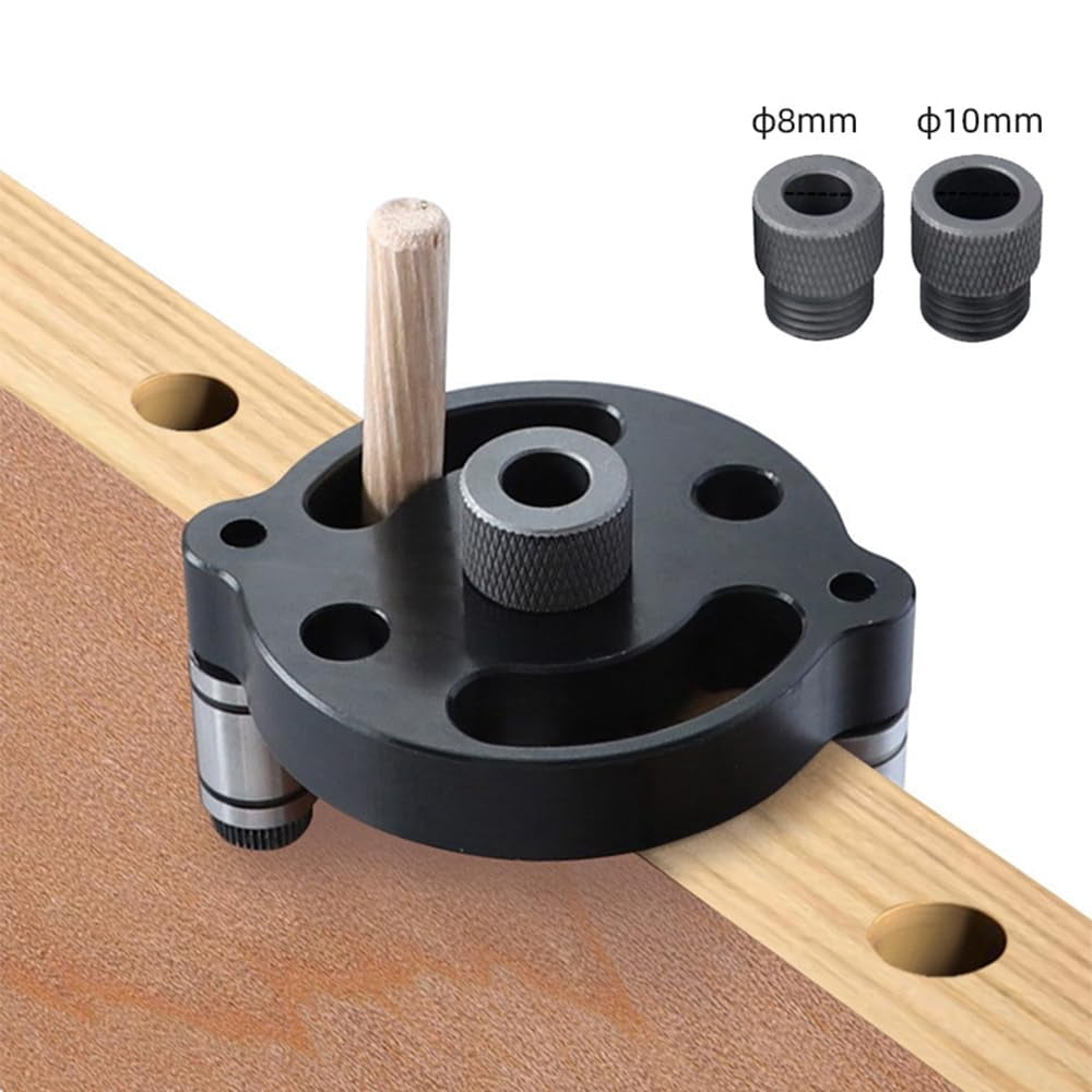 Precision Single Hole Positioning Puncher Versatile Woodworking Tool with 6mm 8mm 10mm Drill Bit Set Adaptive Center Punching Essential for DIY Crafts and Professional Woodworking