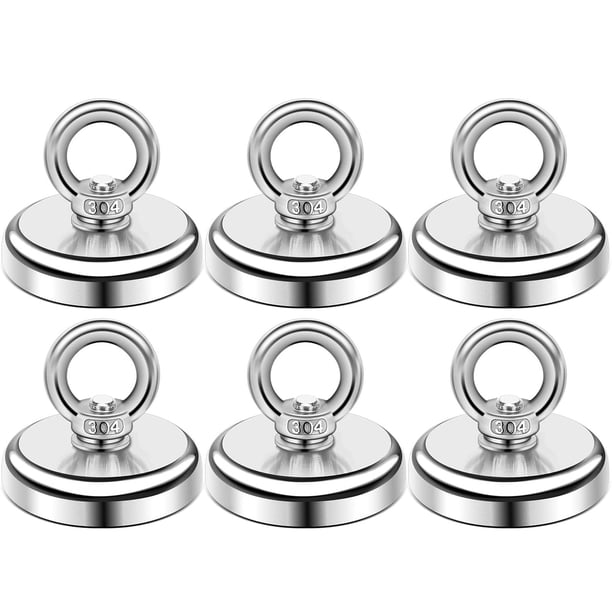Ganchos magnéticos DIYMAG, 45 kg, imanes de neodimio de alta resistencia, paquete de 6