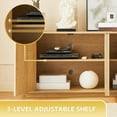 thumbnail image 6 of UZUGUL 4-Door Fluted TV Stand, Wood Color, Handle-less, Wave Groove, Adjustable Shelf, Modern, 6 of 9