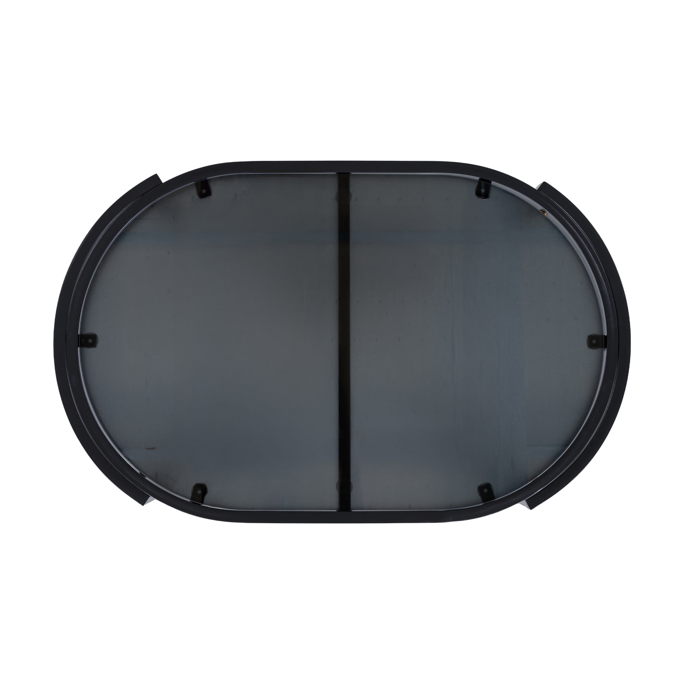 Christopher Knight Home Outdoor Oval Coffee Table, Aluminum Frame with Tempered Glass Top, Black