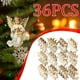 thumbnail image 3 of Set de adornos de ángeles infantiles estilo vintage para árbol de Navidad - Decoraciones de madera pintadas a mano de 6 piezas, 3 of 5