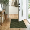 thumbnail image 2 of ODIKA 2'x3' Olive Green Deep Geometric Waves Washable Doormat Modern Abstract Lines with Subtle Shapes for Entryway, Kitchen, Laundry Room, Non-Slip, Low Pile, 2 of 7