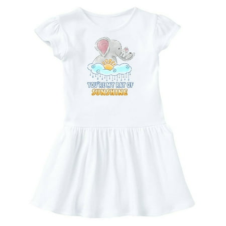 

Inktastic You re My Ray Of Sunshine Cute Elephants Rainclouds and Sun Gift Toddler Girl Dress
