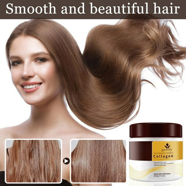 Mascarilla capilar de colágeno con aceite de argán acondicionador profundo para cabello seco y dañado, todo tipo de cabello, 500ml