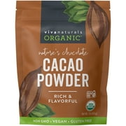 Viva Naturals Organic Cacao Powder, 1 lb - Unsweetened, Rich Dark Chocolate Flavor