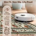 thumbnail image 6 of Design&I 6'x9' Washable Area Rug Sleek Flatweave Pet Friendly Oval Farmhouse Scattered Wildflower Ornate Border Classroom Dining for Queen Size Bedroom, Under Bed, 6 of 7