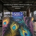 thumbnail image 3 of High Precision Body Weight Scale Smart Bathroom Scales with Large LCD Display(400lbs),Decorative for Bedroom-Vibrant Pattern Of Colorful Peacock Feathers On Black Fabric, 3 of 4