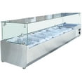 thumbnail image 3 of 59'' Countertop Stainless Steel 7-Pan Refrigerated Salad Showcase, NSF Ingredient Prep Display, 3 of 10