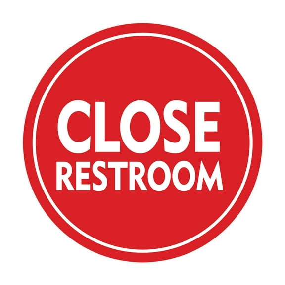 Signs ByLITA Circle Close Restroom Sign (Red) - Large