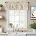 thumbnail image 2 of Retro Flowers Valance Curtain Watercolor Camellia Pink Illustration Window Valances Rod Pocket Short Curtains Window Treatments for Kitchen Bedroom Bathroom Laundry 60" x 18", 2 of 9