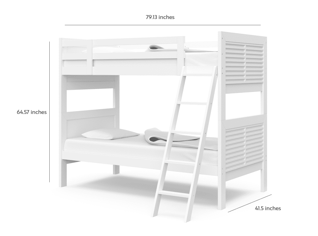 Storkcraft Milo Twin Kids Bunk Bed, White