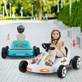 thumbnail image 2 of Costway 12V Kids Electric Go Kart 7AH Paseo con batería en juguete de carrera con control remoto Blanco, 2 of 3