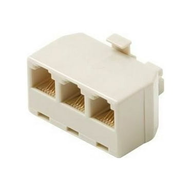 4C 3 Phone Jacks In 1 Telephone Jack Modular Adapter 3-Way Outlet Splitter Plug