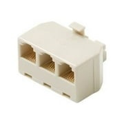 4C 3 Phone Jacks In 1 Telephone Jack Modular Adapter 3-Way Outlet Splitter Plug