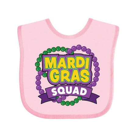 

Inktastic Mardi Gras Squad with Green and Purple Beads Gift Baby Boy or Baby Girl Bib