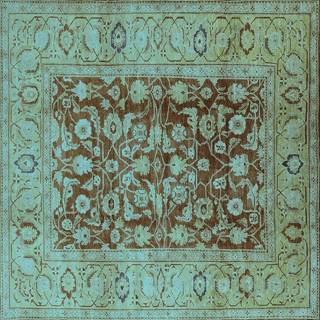Ahgly Company Indoor Square Oriental Light Blue Industrial Area Rugs, 6 ...