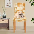 thumbnail image 4 of Yayeee 2 Pack Dining Chair Covers Stretch Parson Chairs Slipcovers Seat Protector, Geometric Circles, 4 of 6