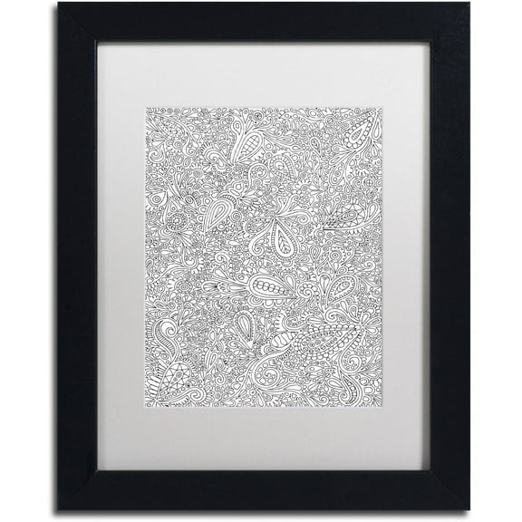 Trademark Fine Art "Oodles of Doodles" Canvas Art by Hello Angel, White Matte, Black Frame