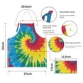 thumbnail image 7 of Colorful Rainbow Tie Dye Spiral Pattern Apron-Garden Aprons for Women with Pockets-Cotton Linen Waterproof Kitchen Cooking Gardening Aprons Adjustable for Kitchen,Cooking,BBQ and Salon 33x27 Inch, 7 of 7