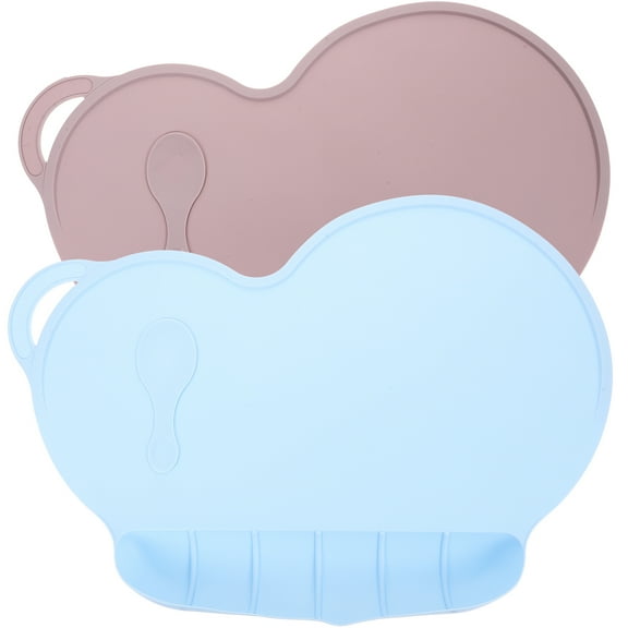 unbranded  2 Pcs Food Catching Mat Insulated Silicone Placemat Tray Child Toddler