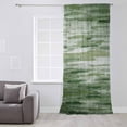 thumbnail image 3 of Vintage Green Semi Sheer Curtains Drapes for Living Room, Bedroom, French Doors Window 108 Inches Long, Modern Geometric Abstract Art Rod Pocket Chiffon Curtain Drapery Voile Draperies Panel, 3 of 6