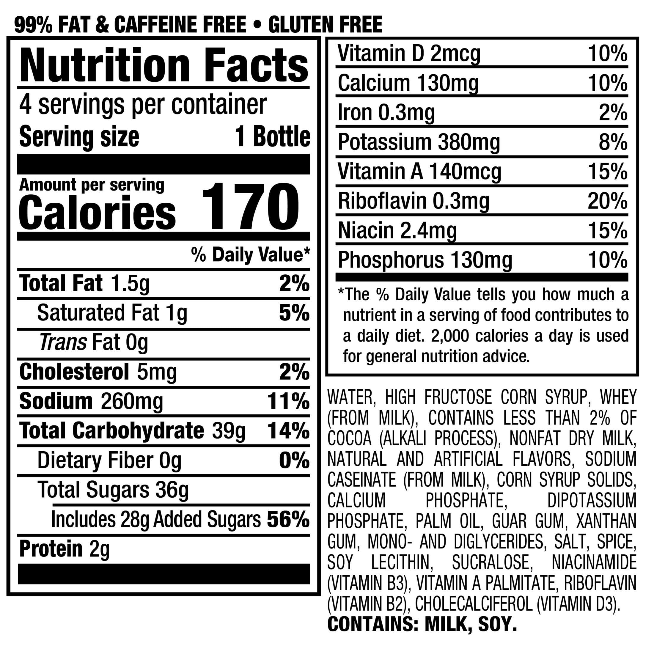 Yoo-hoo Chocolate Drink, 12 fl oz, 4 Pack Glass Bottles
