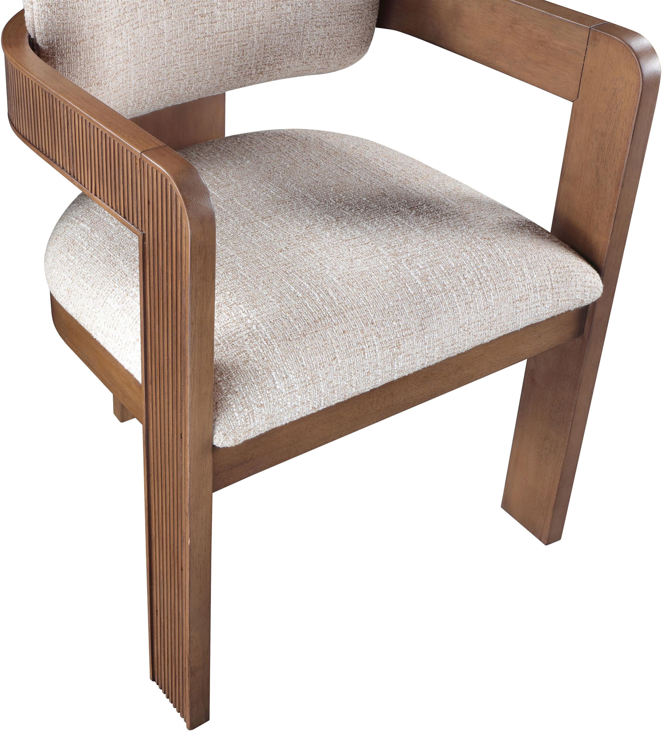 Meridian Furniture Sacha Beige Linen Textured Fabric Dining Chair (Set of 2)