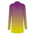thumbnail image 4 of hoksml Women's Plus Size Ombre Print Cardigan Long Sleeve Casual Open Front Cover-Up Gradient Color Mid-length Casual Jacket, 4 of 6