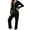 Black, variant on Ndbuld Two Piece Sets for Women Casual Travel Vacation Outfits Summer Wide Leg Crop Pants Lounge Sets Black XL