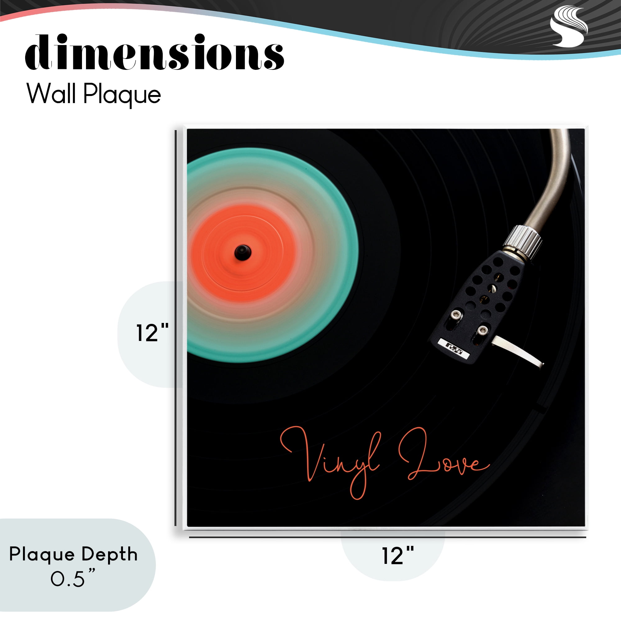 Stupell Industries Spinning Record Vinyl Love Wall Plaque Art, design by Tom Quartermaine