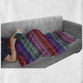 thumbnail image 6 of East Soft Flannel Fleece Throw Blanket, Geometric Abstract Pattern on Horizontal Colorful Stripes Doodle Style Retro, Cozy Plush for Indoor and Outdoor Use, 50" x 60", Multicolor, by Ambesonne, 6 of 6