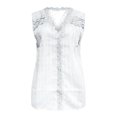 thumbnail image 1 of Mujeres Casual Sin Mangas Mangas Acampanadas Con Cuello En V Sólido Camiseta Suelta Blusa Tops Pompotops lopia995265, 1 of 7