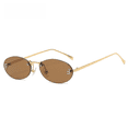 thumbnail image 4 of Elegantes gafas de sol ovaladas con incrustaciones de diamantes para hombre y gafas de sol sin montura con la letra "F" para mujer, 4 of 6