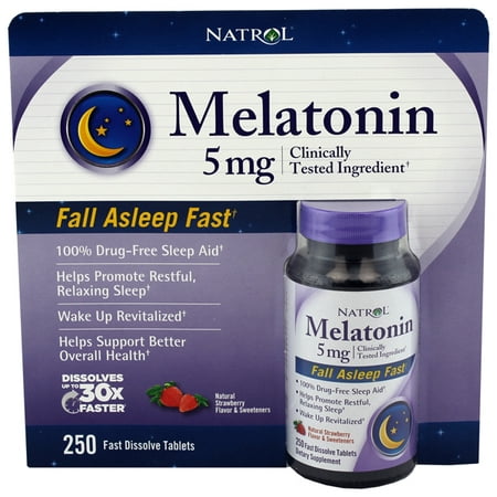 UPC 047469067557 product image for Natrol® Melatonin 5 mg, 250 Fast Dissolve Tablets | upcitemdb.com